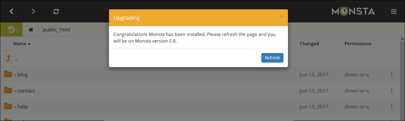 Monsta FTP upgrade complete